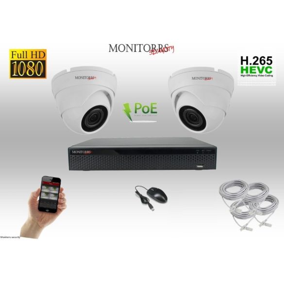 Monitorrs Security - IP Dóm kamerarendszer 2 kamerával 2 Mpix. - 6001K2