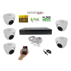   Monitorrs Security - IP Dóm kamerarendszer 5 kamerával 2 Mpix - 6001K5