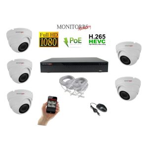 Monitorrs Security - IP Dóm kamerarendszer 5 kamerával 2 Mpix - 6001K5