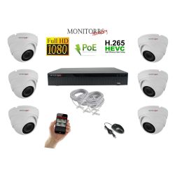   Monitorrs Security - IP Dóm kamerarendszer 6 kamerával 2 Mpix - 6001K6