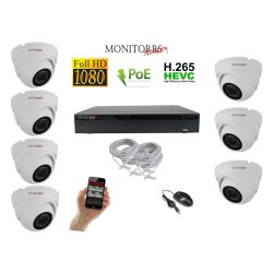   Monitorrs Security - IP Dóm kamerarendszer 7 kamerával 2 Mpix - 6001K7