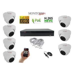 Monitorrs Security - IP Dóm kamerarendszer 7 kamerával 2 Mpix - 6001K7