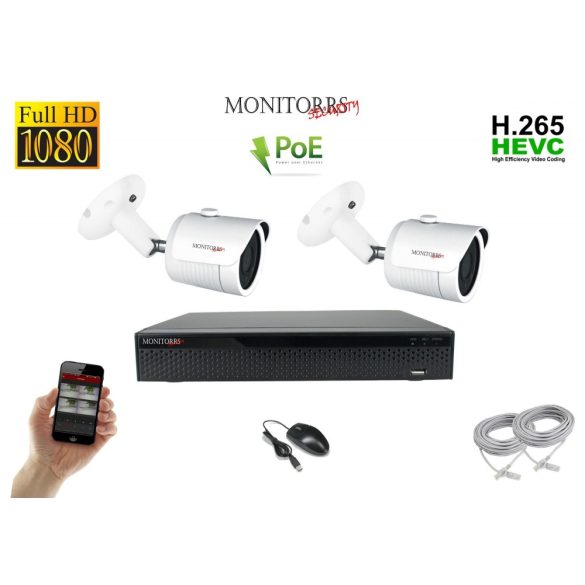 Monitorrs Security - IP kamerarendszer 2 kamerával 2 Mpix - 6002K2