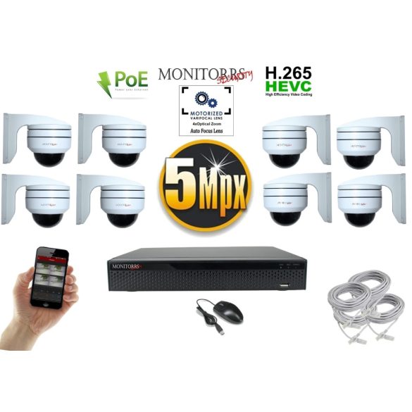 Monitorrs Security - IP PTZ kamerarendszer 8 kamerával 5MPix - 6008k8