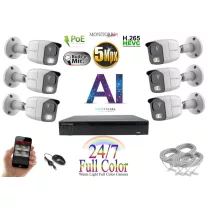   Monitorrs Security - AI IP Full Color kamerarendszer 6 kamerával 5 Mpix Wt - 6021K6