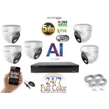 Monitorrs Security - AI IP Full Color Dóm kamerarendszer 5 kamerával 5 Mpix Wd - 6022K5