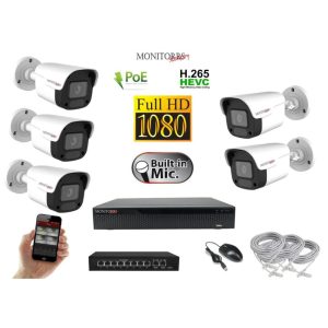 MS - IP kamerarendszer 5 kamerával switchel 2 Mpix - 6023K5B