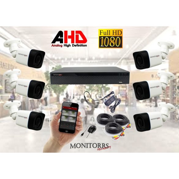 Monitorrs Security - AHD kamerarendszer 6 kamerával 2 Mpix - 6030K6