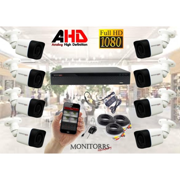 Monitorrs Security - AHD kamerarendszer 8 kamerával 2 Mpix - 6030K8
