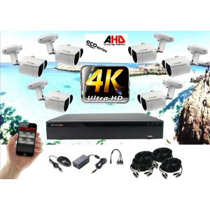 Monitorrs Security - 4k AHD kamerarendszer 6 kamerával 8 Mpix WT - 6035K6