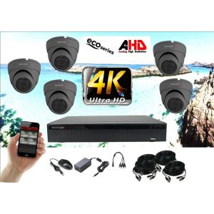 Monitorrs Security - 4k AHD kamerarendszer 5 kamerával 8 Mpix GD - 6038K5