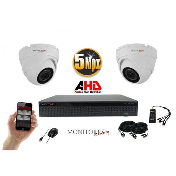 Monitorrs Security - AHD Dóm kamerarendszer 2 kamerával 5 Mpix - 6043K2