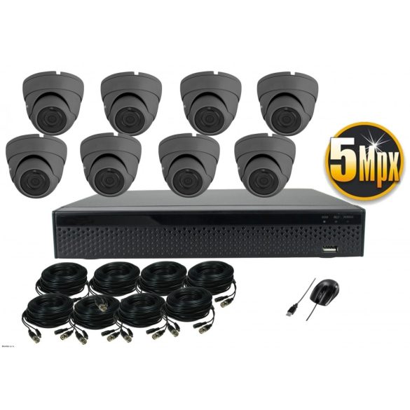 Monitorrs Security - AHD Dóm kamerarendszer 8 kamerával 5 Mpix - 6044K8