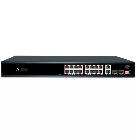 MS 16F22GB - 16 POE RJ45 Port:16x10/100Mbps Uplink Port:2x1000Mbps + SFP:2x1000Mbps - 6063 MS 16F22GB - 16 POE RJ45 Port:16x10/100Mbps Uplink Port:2x1000Mbps + SFP:2x1000Mbps - 6063