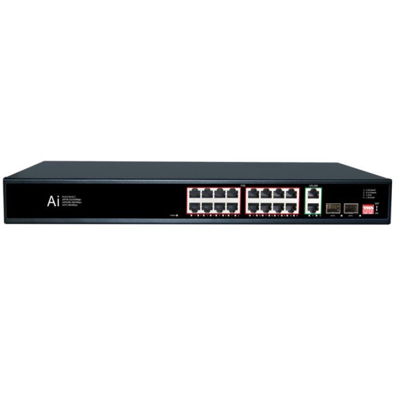 MS 16F22GB - 16 POE RJ45 Port:16x10/100Mbps Uplink Port:2x1000Mbps + SFP:2x1000Mbps - 6063