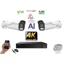   Monitorrs Security - AI Hybrid Light IP Park kamerarendszer 2 kamerával 8 Mpix - 6070k2