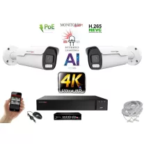   MS - AI Hybrid Light IP Park kamerarendszer 2 kamerával switchel 8 Mpix - 6070k2B