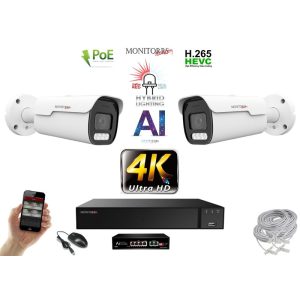 MS - AI Hybrid Light IP Park kamerarendszer 2 kamerával switchel 8 Mpix - 6070k2B
