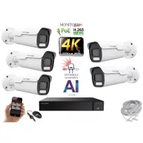   Monitorrs Security - AI Hybrid Light IP Park kamerarendszer 5 kamerával 8 Mpix - 6070k5