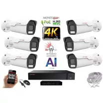   MS - AI Hybrid Light IP Park kamerarendszer 6 kamerával switchel 8 Mpix - 6070k6B