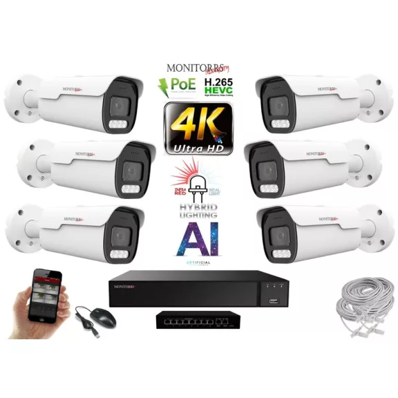 MS - AI Hybrid Light IP Park kamerarendszer 6 kamerával switchel 8 Mpix - 6070k6B MS - AI Hybrid Light IP Park kamerarendszer 6 kamerával switchel 8 Mpix - 6070k6B