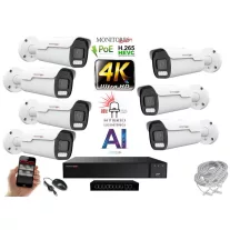   MS - AI Hybrid Light IP Park kamerarendszer 7 kamerával switchel 8 Mpix - 6070k7B