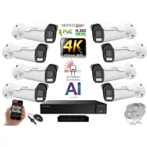   MS - AI Hybrid Light IP Park kamerarendszer 8 kamerával switchel 8 Mpix - 6070k8B