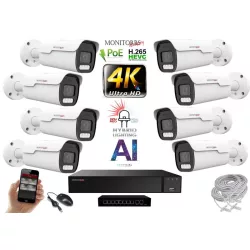   MS - AI Hybrid Light IP Park kamerarendszer 8 kamerával switchel 8 Mpix - 6070k8B