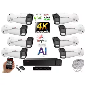 MS - AI Hybrid Light IP Park kamerarendszer 8 kamerával switchel 8 Mpix - 6070k8B