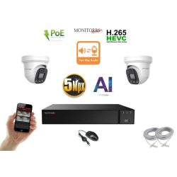   Monitorrs Security - AI IP Aktív dóm kamerarendszer 2 kamerával 5 mpix - 6077K2