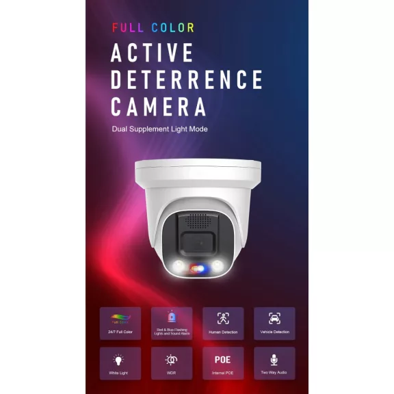 Monitorrs Security - AI IP Aktív dóm kamerarendszer 8 kamerával 5 mpix - 6077K8