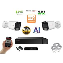   MS - AI IP Aktív kamerarendszer 2 kamerával switchel 5 mpix WTube - 6078K2B