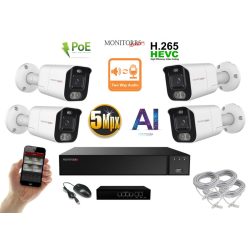   MS - AI IP Aktív kamerarendszer 4 kamerával switchel 5 mpix WTube - 6078K4B