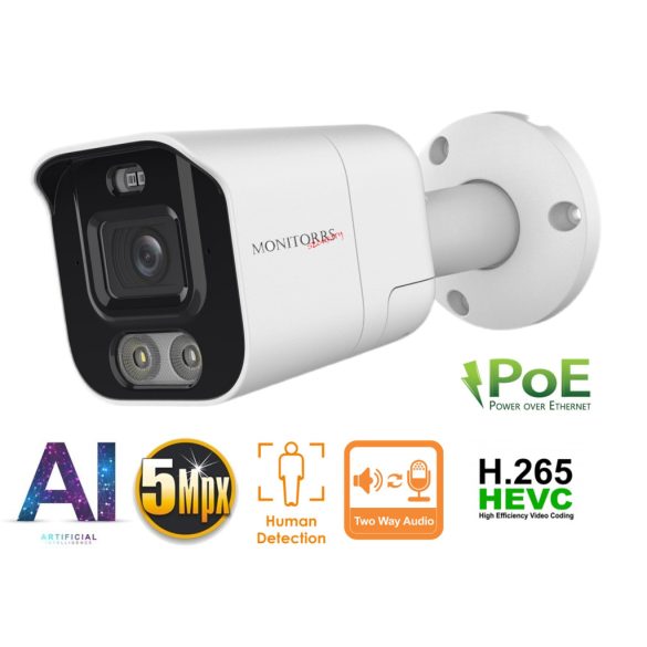 Monitorrs Security - AI IP Aktív kamerarendszer 7 kamerával 5 mpix WTube - 6078K7