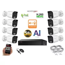   Monitorrs Security - AI IP Aktív kamerarendszer 8 kamerával 5 mpix WTube - 6078K8