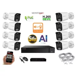   MS - AI IP Aktív kamerarendszer 8 kamerával switchel 5 mpix WTube - 6078K8B