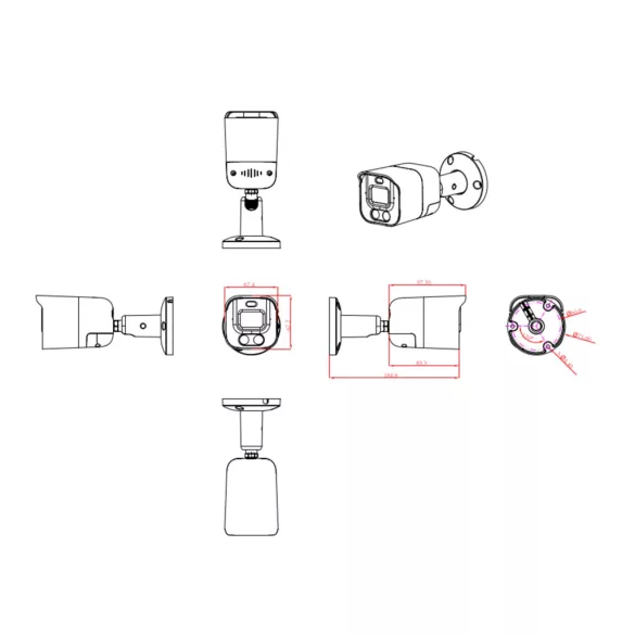 MS - AI IP Aktív kamerarendszer 8 kamerával switchel 5 mpix WTube - 6078K8B