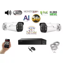   Monitorrs Security - AI IP Aktív kamerarendszer 2 kamerával 5 mpix WTube - 6079K2