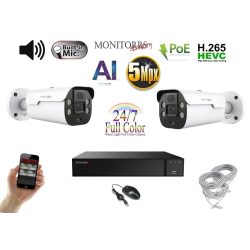   Monitorrs Security - AI IP Aktív kamerarendszer 2 kamerával 5 mpix WTube - 6079K2