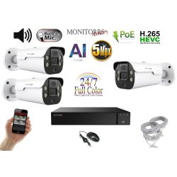   Monitorrs Security - AI IP Aktív kamerarendszer 3 kamerával 5 mpix WTube - 6079K3