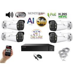   Monitorrs Security - AI IP Aktív kamerarendszer 4 kamerával 5 mpix WTube - 6079K4