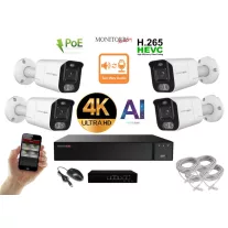   MS - AI IP Aktív kamerarendszer 4 kamerával switchel 8 mpix WTube - 6079K4B