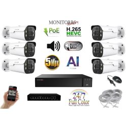   MS - AI IP Aktív kamerarendszer 6 kamerával switchel 5 mpix WTube - 6079K6B