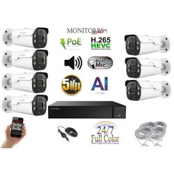   Monitorrs Security - AI IP Aktív kamerarendszer 7 kamerával 5 mpix WTube - 6079K7