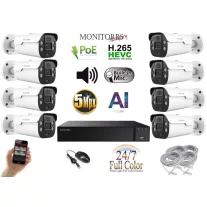   Monitorrs Security - AI IP Aktív kamerarendszer 8 kamerával 5 mpix WTube - 6079K8