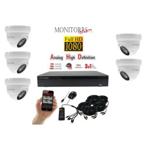 Monitorrs Security - AHD Dóm kamerarendszer 5 kamerával 2 Mpix - 6103K5