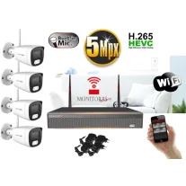   Monitorrs Security - Wifi IP kamerarendszer 4 kamerával 5 Mpix - 6121K4