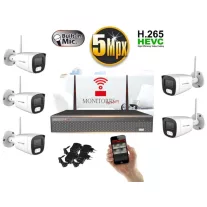   Monitorrs Security - Wifi IP kamerarendszer 5 kamerával 5 Mpix - 6121K5
