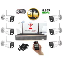  Monitorrs Security - Wifi IP kamerarendszer 6 kamerával 5 Mpix - 6121K6
