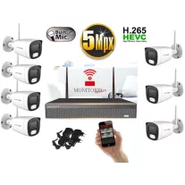   Monitorrs Security - Wifi IP kamerarendszer 7 kamerával 5 Mpix - 6121K7